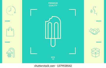 Bitten ice cream on a stick icon