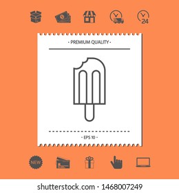 Bitten ice cream on a stick icon