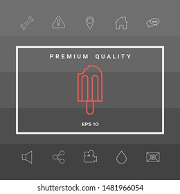 Bitten ice cream on a stick icon