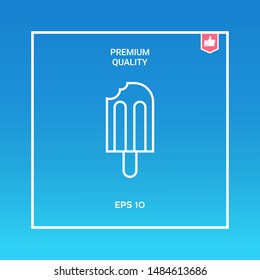 Bitten ice cream on a stick icon