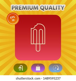 Bitten ice cream on a stick icon