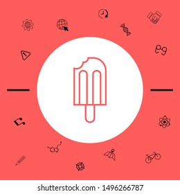 Bitten ice cream on a stick icon