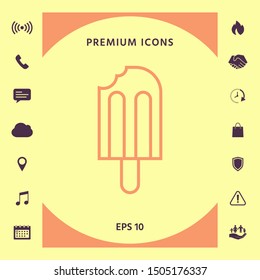 Bitten ice cream on a stick icon