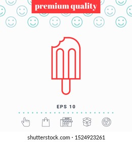 Bitten ice cream on a stick icon