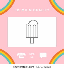 Bitten ice cream on a stick icon