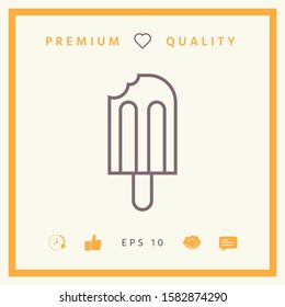 Bitten ice cream on a stick icon