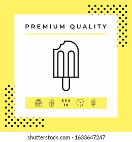 Bitten ice cream on a stick icon