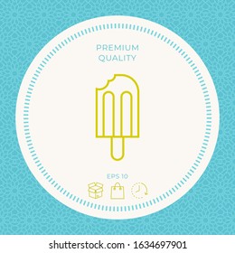 Bitten ice cream on a stick icon