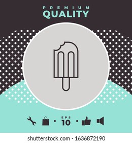 Bitten ice cream on a stick icon