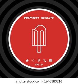 Bitten ice cream on a stick icon