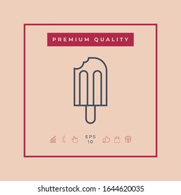 Bitten ice cream on a stick icon