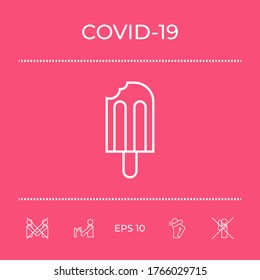 Bitten ice cream on a stick icon