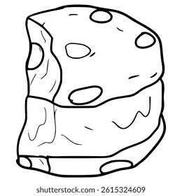 bitten ice cream sandwich illustration hand drawn outline vector