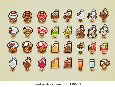 Bitten icecreams set 2