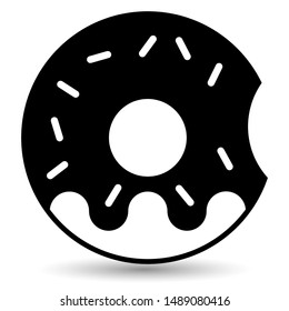 Ícone de rosca mordido isolado em um fundo branco.