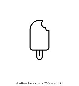 Bitten Popsicle Outline Icon On Transparent Summer Refreshment Symbol