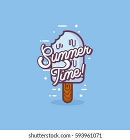 bitten popsicle and Summer Time typography