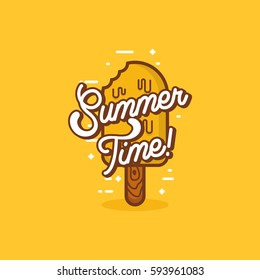 bitten popsicle and Summer Time typography