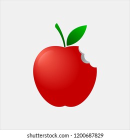 Bitten Red Apple Icon Design or Template Vector