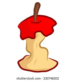 bitten red apple isolated illustration on white background