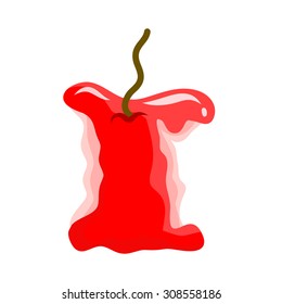 bitten red apple isolated illustration on white background