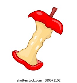 bitten red apple isolated illustration on white background
