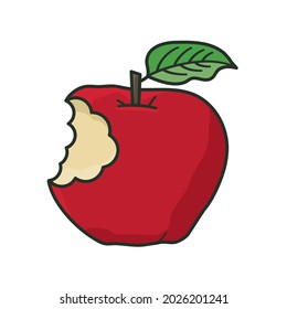 bitten red apple isolated vector illustration for Eat A red Apple Day on December 1