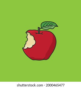 bitten red apple vector illustration for Eat A red Apple Day on December 1