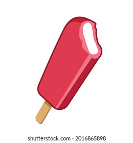 bitten strawbery ice cream vector design