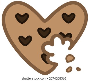 Bitten Valentines Day Heart Cookie