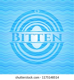 Bitten water wave representation badge background.