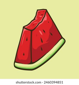 Bitten watermelon vector drawing design
