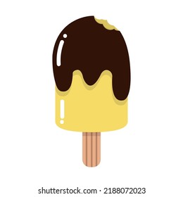 Bitten Yellow Stick Ice Cream Vector Sign