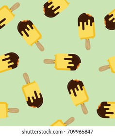 bitten yellow stick ice cream pattern