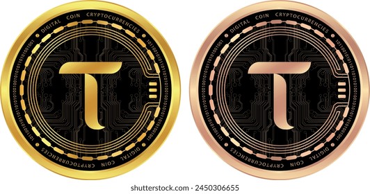 bittensor-tao coin vector illustrations. 3d illustration