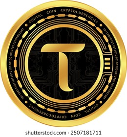 bittensor-tao cryptocurrency drawings on abstract background. 3d illustrations.