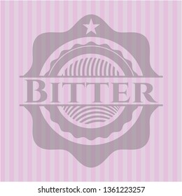 Bitter badge with pink background