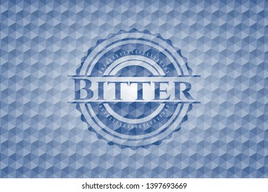 Bitter blue hexagon emblem. Vector Illustration. Detailed.