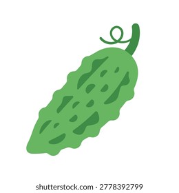 bitter gourd clipart flat vector illustration