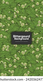 Bitter Gourd illustration, tropical vegetable background design template