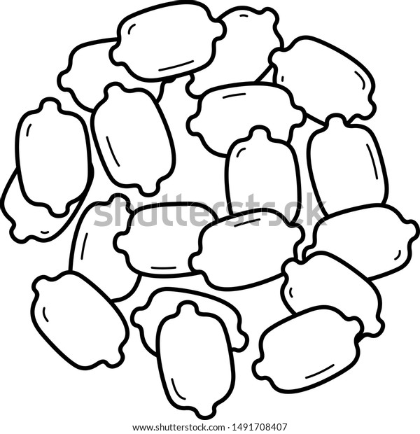 Bitter Gourd Seeds Vector Outline Icon Stock Vector Royalty Free
