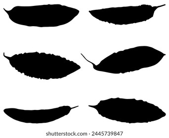 Bitter gourd silhouette vector art white background