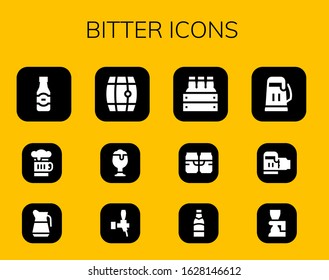 bitter icon set. 12 filled bitter icons. Included Beer icons