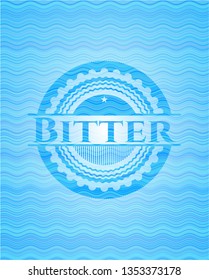 Bitter light blue water wave style emblem.