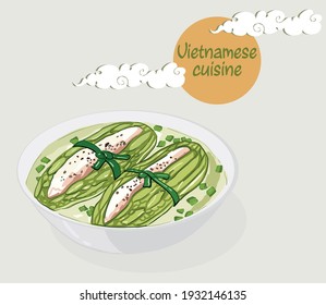 bitter melon with minced soup,Vietnamese cuisine, healthy food