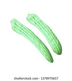 Bitter melon,Green bitter gourd, vegetables vector Illustration on a white background