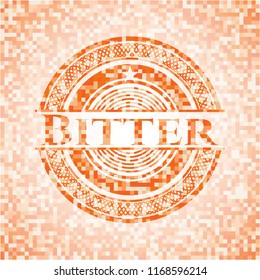 Bitter orange mosaic emblem with background