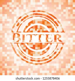 Bitter orange mosaic emblem with background