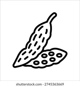 Bittergourd Icon, Line Vector graphics