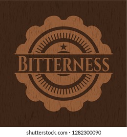 Bitterness badge with wood background